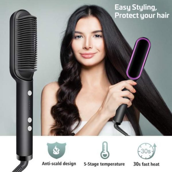Hqt-909b Electric Hair Straightening Brush - Image 3