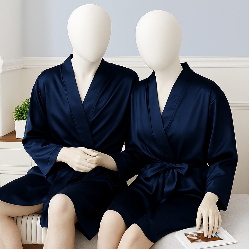 Elegant Silk Couple Gown Set
