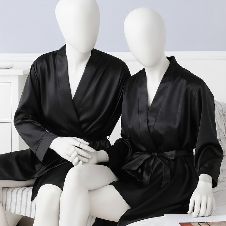 Elegant Silk Couple Gown Set - Image 2