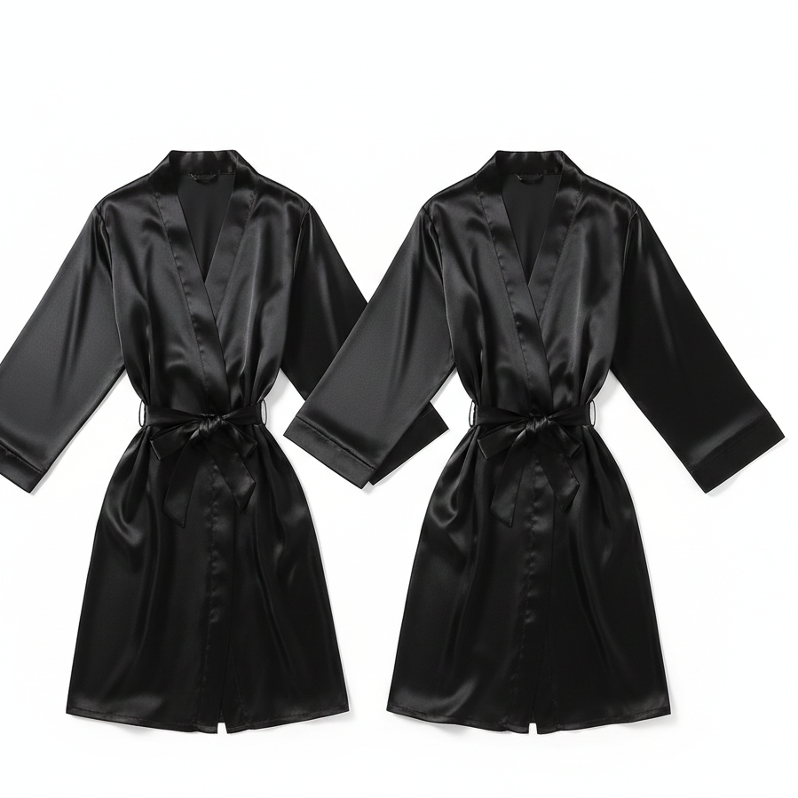 Elegant Silk Couple Gown Set - Image 5