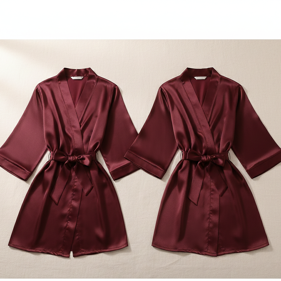 Elegant Silk Couple Gown Set - Image 4